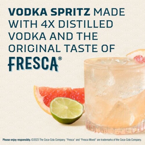 Fresca Mixed Vodka Spritz Grapefruit Citrus Gluten-Free Canned Cocktail Perspective: bottom