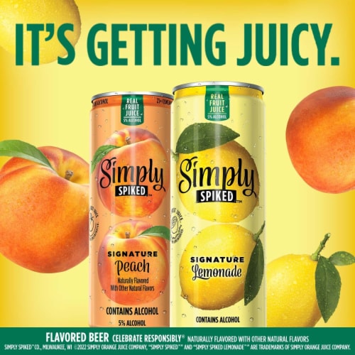 Simply Spiked Peach Juice Drink Single Can Perspective: bottom
