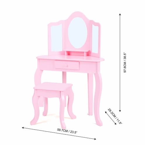 Fantasy Fields - Little Lady Alessandra Medium Corner Play Vanity - Pink Perspective: bottom