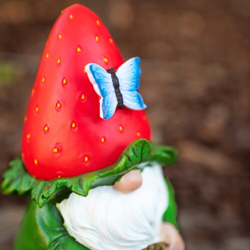 VP Home Strawberry Gnome Solar Powered LED Outdoor Decor Garden Light Perspective: bottom