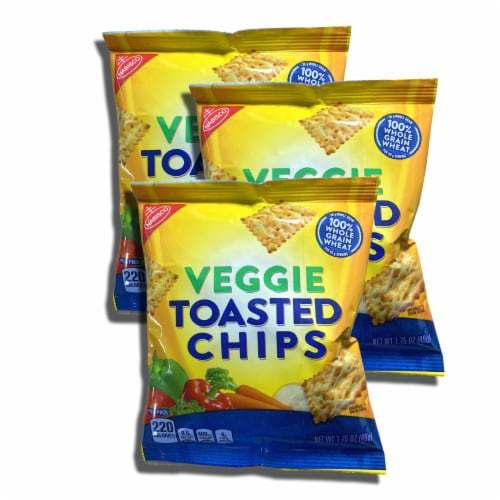 100% Whole Grain Veggie Wheat Thin Toasted Chips Bundled by Tribeca Curations | 1.75 Ounce | Perspective: bottom