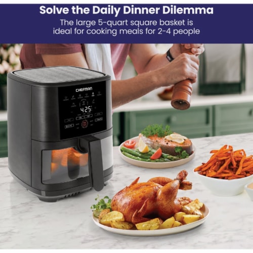 5QT. Digital Air Fryer w/Probe,RJ38-SQPF-5TW-TP-W Perspective: bottom
