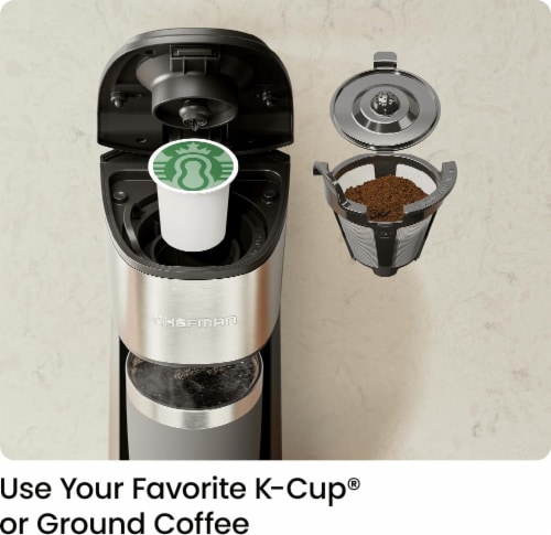 Chefman Single Serve Coffee Maker w/ Reservoir - Uses K Cups or Grounds - Black Perspective: bottom