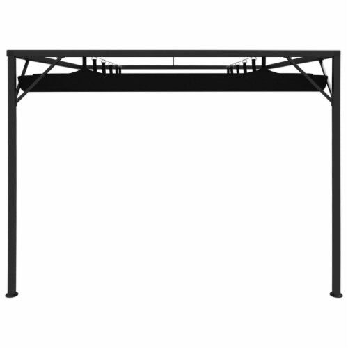 vidaXL Garden Wall Gazebo with Retractable Roof Canopy 118.1 x118.1 Anthracite Perspective: bottom