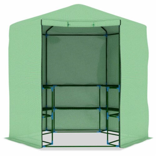vidaXL Greenhouse with Shelves Steel 89.4 x87.8 Perspective: bottom