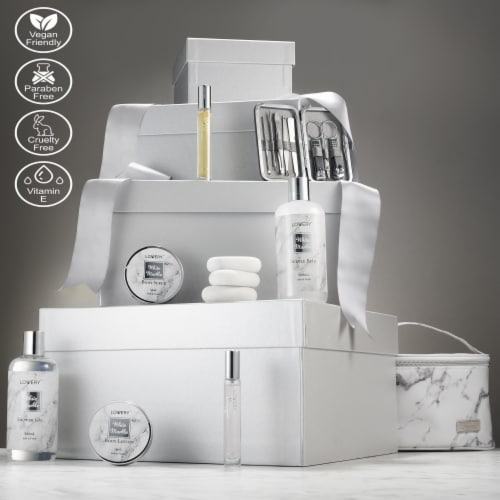 Premium 25Pc Massage Kit, White Marble Beauty And Self Care Spa Set With Stones Perspective: bottom