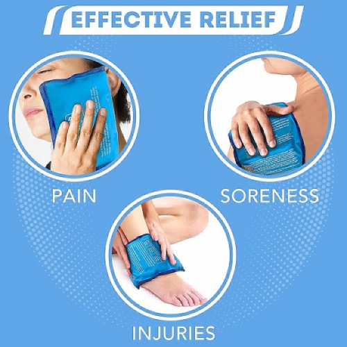 TruHealth 2 Pack Large Reusable Gel Ice Pack - For Hot & Cold Muscle Therapy, Blue Perspective: bottom