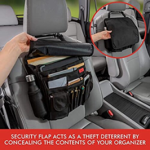 Lusso Gear Hanging Car Seat Organizer for Front or Backseat Black