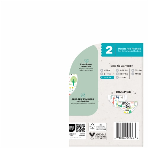 The Honest Company Clean Conscious Diapers® |Hypoallergenic + Fragrance Free | Size 2 Perspective: bottom
