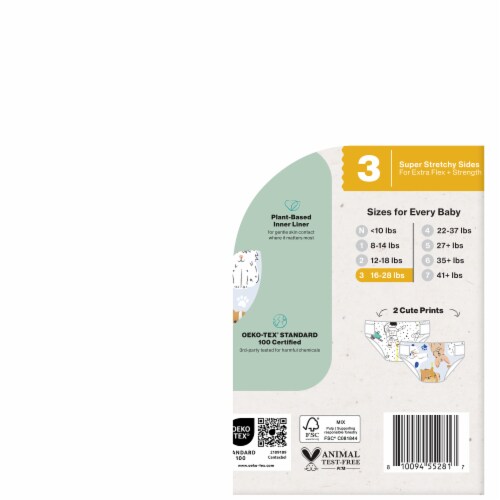The Honest Company Clean Conscious Diapers® I Hypoallergenic + Fragrance Free | Size 3 Perspective: bottom