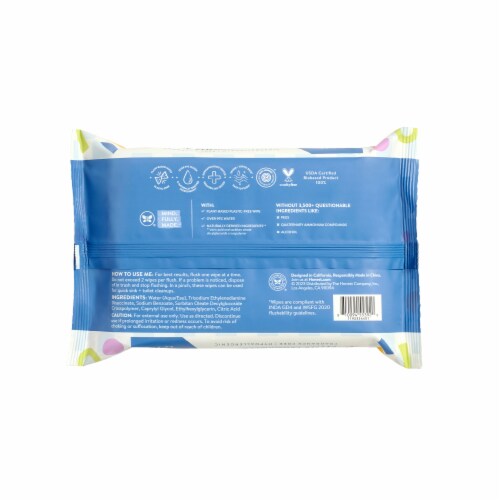 The Honest Company Little Flushables Hypoallergenic & Fragrance Free Wipes Perspective: bottom