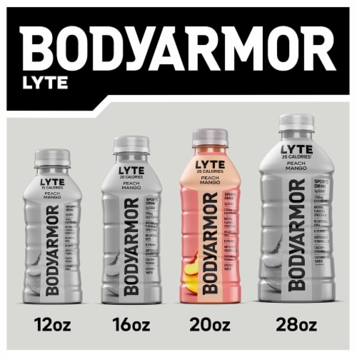 BODYARMOR® Lyte Peach Mango Sports Drink Bottles Perspective: bottom