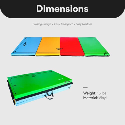 BalanceFrom Fitness 120 x 48 All Purpose Folding Gymnastics Exercise Mat, Multi Perspective: bottom