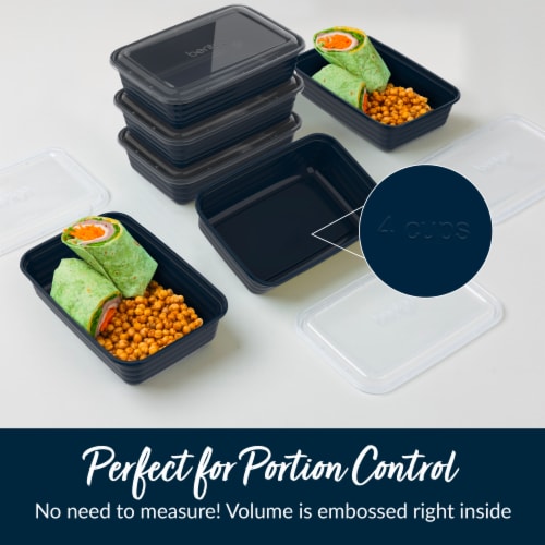 Bentgo® Meal Prep 1-Compartment Container - Navy Blue Perspective: bottom