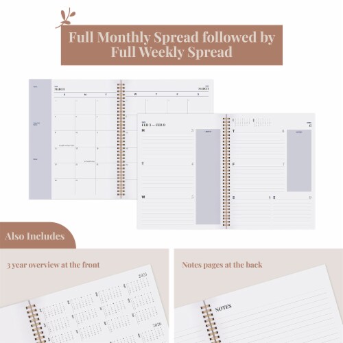 Rileys 2023 Weekly Planner - Annual Weekly & Monthly Agenda Planner (8.5x11", Midnight Blue) Perspective: bottom