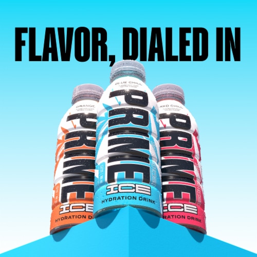 Prime Hydration Ice Blue Chill Sports Drink Bottle Perspective: bottom