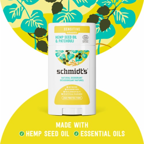 Schmidt's Hemp Seed Oil & Patchouli Aluminum Free Natural Deodorant Perspective: bottom