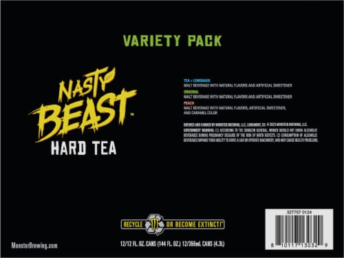 Monster Nasty Beast™ Hard Tea Variety Pack Cans Perspective: bottom