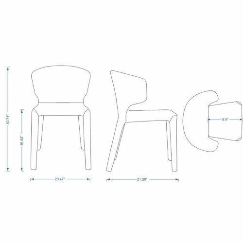 Manhattan Comfort Conrad Modern Woven Tweed Dining Chair In Wheat (Set Of 4) Black 20.47 Lx30 Perspective: bottom