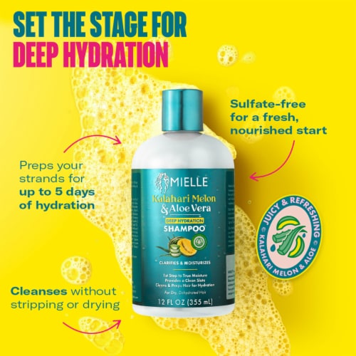 Mielle Kalahari Melon & Aloe VeraDeep Hydration Shampoo Perspective: bottom