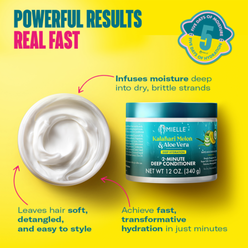 Mielle Kalahari Melon & Aloe VeraDeep Hydration 2-Minute Deep Conditioner Perspective: bottom