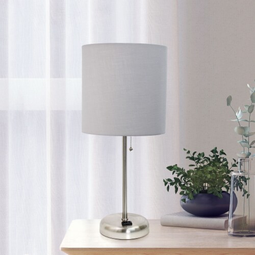 Oslo 19.5 Contemporary Bedside Power Outlet Base Standard Metal