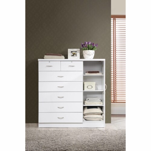Hodedah 7Drawer Chest with Locks on 2Top Drawers plus 1Door with 3