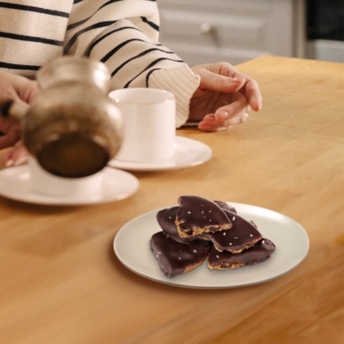Tate's Bake Shop Bark With Dark Chocolate And Sea Salt Chocolate Chip Cookies Perspective: bottom