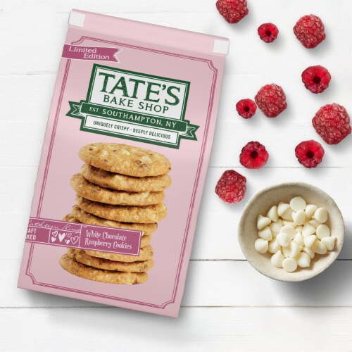 Tate's Bake Shop White Chocolate Raspberry Cookies Limited Edition Perspective: bottom