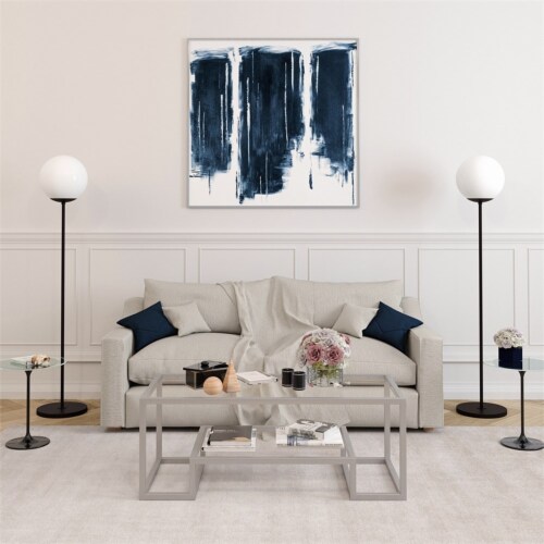 Metal Globe & Stem Floor Lamp in Black - Henn&Hart Perspective: bottom