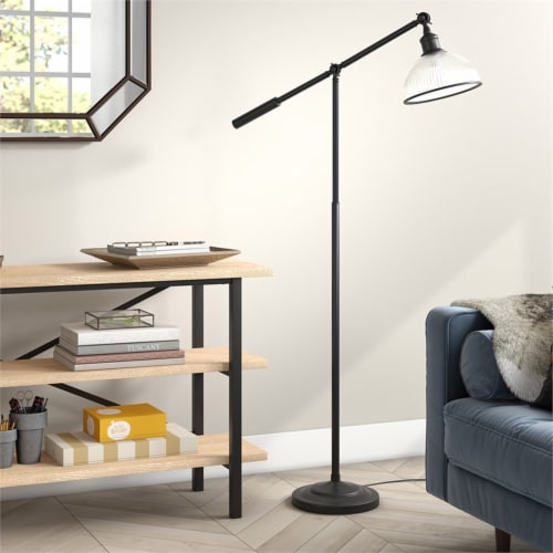 Ribbed glass floor lamp discount