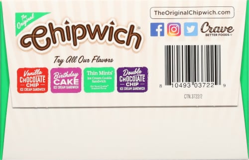 Chipwich® Girl Scouts Thin Mints Ice Cream Cookie Sandwich Perspective: bottom