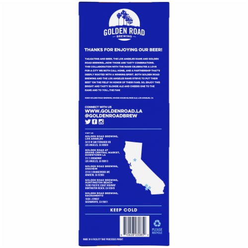 Golden Road® Brewing LA Rams Whose House Blonde Ale Beer Perspective: bottom