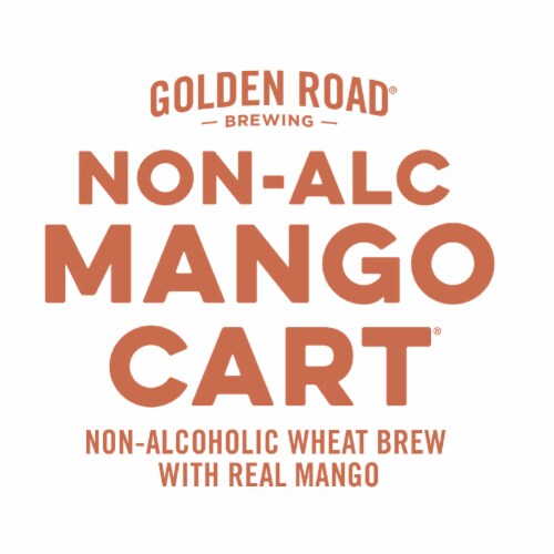 Golden Road Mango Craft Non-Alcoholic Wheat Ale Beer Perspective: bottom