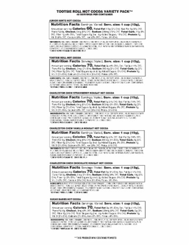 Tootsie Roll Candy Flavored Hot Cocoa Pods , Keurig compatible, Variety Pack, 40 Count Perspective: bottom