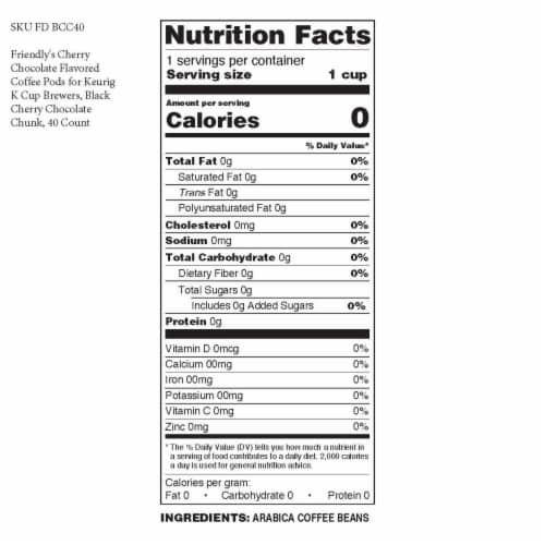 Friendly's Cherry Chocolate Flavored Coffee Pods, Black Cherry Chocolate Chunk, 40 Count Perspective: bottom