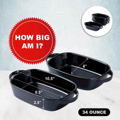 Bruntmor 9 x5  Matte Black Baking Pans Set of 4 | Ceramic Bakeware Perspective: bottom