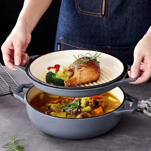  Bruntmor Double Handled non-Stick Enameled Grey Cast