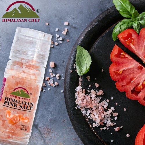 Himalayan Chef Pink Salt, Pure Himalayan Salt, Small Glass Grinder – 6 Packs | 4.2 Oz Each Perspective: bottom
