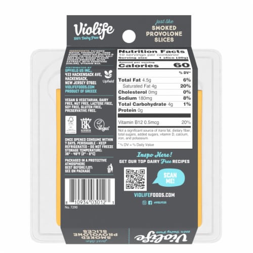 Violife Just Like Smoked Provolone Slices, Dairy-Free Vegan Perspective: bottom