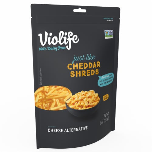 Violife Just Like Cheddar Shreds Shredded Cheese, Dairy-Free Vegan Perspective: bottom
