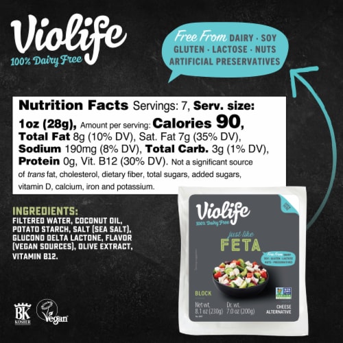 Violife 100% Vegan Just Like Feta Block Perspective: bottom