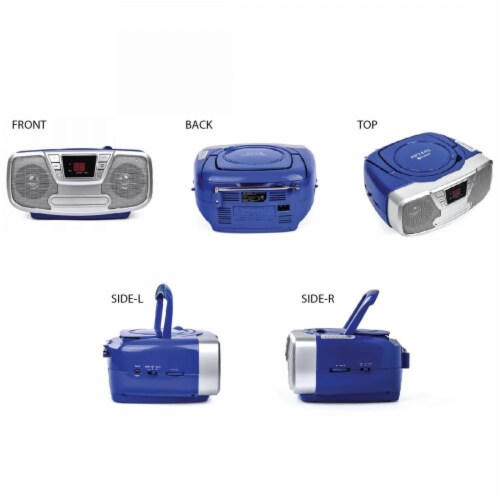 Riptunes Cd Boombox With Bluetooth, Blue Perspective: bottom