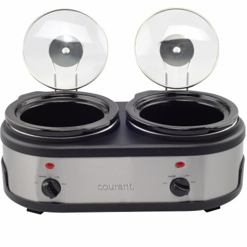 Courant 1.6-QT Double Slow Cooker - Stainless Steel Perspective: bottom