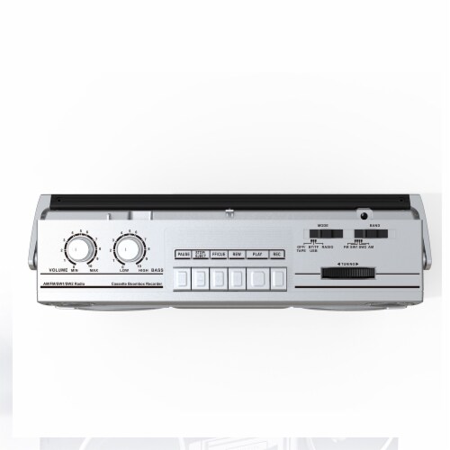 Riptunes Radio Cassette Stereo Boombox With Bluetooth Audio - Silver, 1 -  Foods Co.