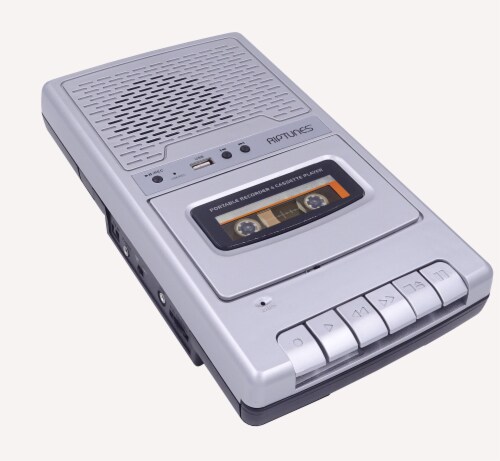 Riptunes Cassette Recorder Player, Analog Cassette to Digital MP3 Converter, USB- Silver Perspective: bottom