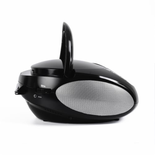 Riptunes CD player Boombox- Portable Black Aux-In CD Boombox, AM/FM Radio- Black Perspective: bottom