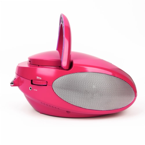 Riptunes CD player Boombox- Portable Black Aux-In CD Boombox, AM/FM Radio- Pink Perspective: bottom
