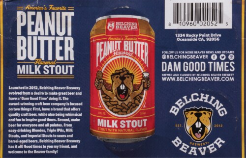 Belching Beaver Brewery Peanut Butter Milk Stout Perspective: bottom