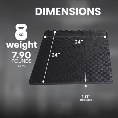 BalanceFrom Fitness Foam Interlocking Exercise Floor Mat, 24 Square Feet,  Black, 1 Piece - Foods Co.